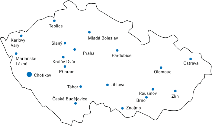 Mapa poboček